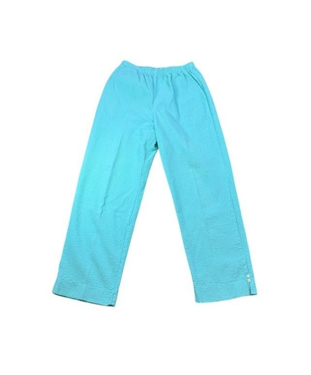 VTG WEK Woman Pants Women Size Large USA 80s 90's Cotton Elastic Waistband